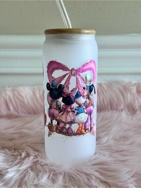 Cute Disney Friends Frosted Tumbler - Pink Accents
